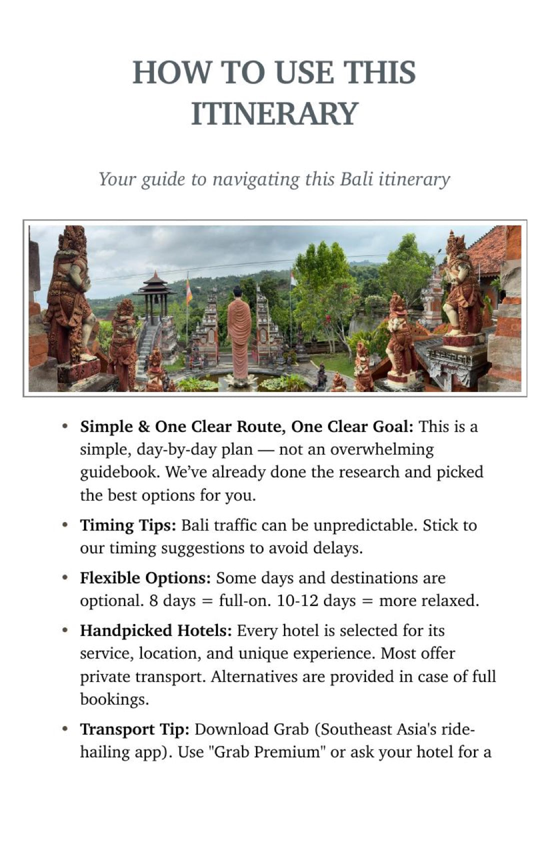 Page 12: how to use the guide and plan the trip