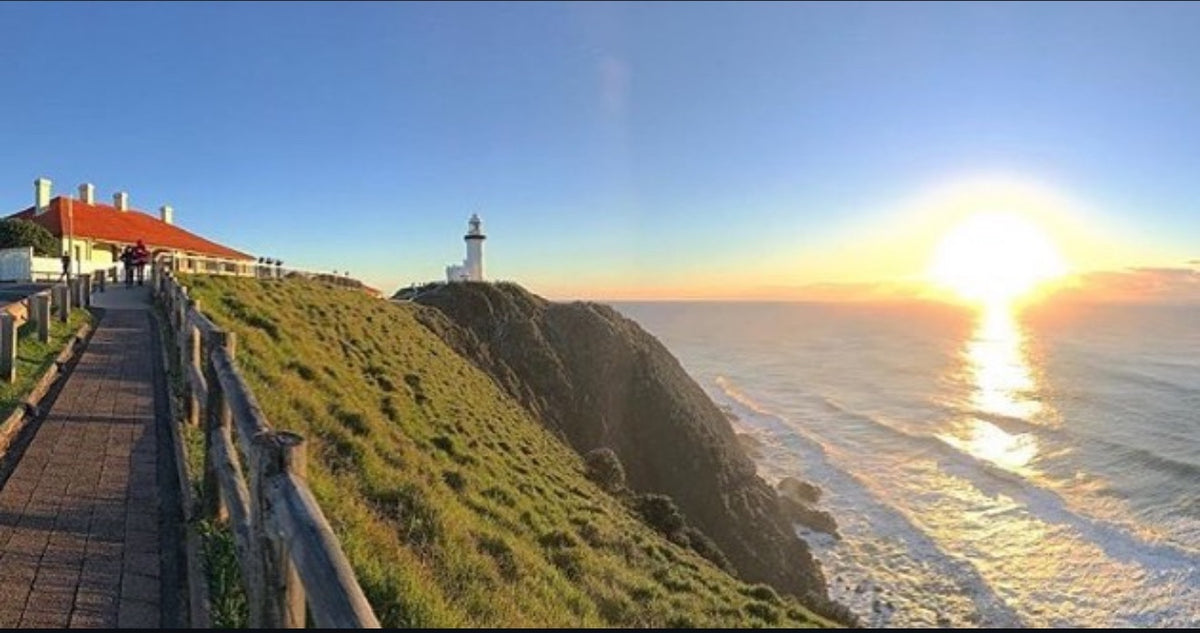 The boardwalk to the Cape Byron lighthouse at sunrise