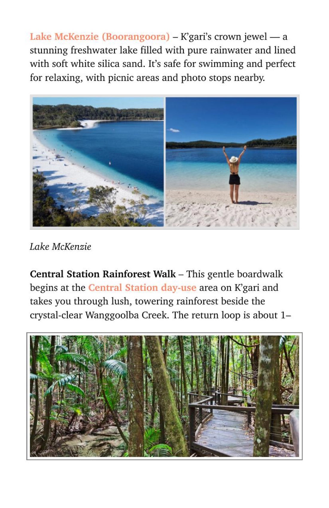 Page 49: Lake McKenzie and K’gari’s rainforest walks