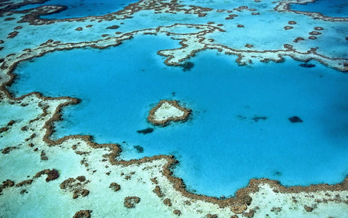 Aerial view of a Great Barrier Reef island off Queensland