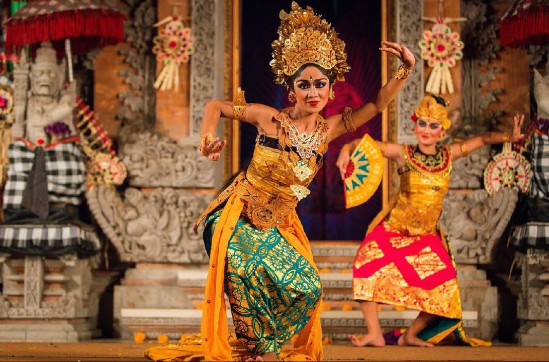 Legong dancers at the Ubud Palace